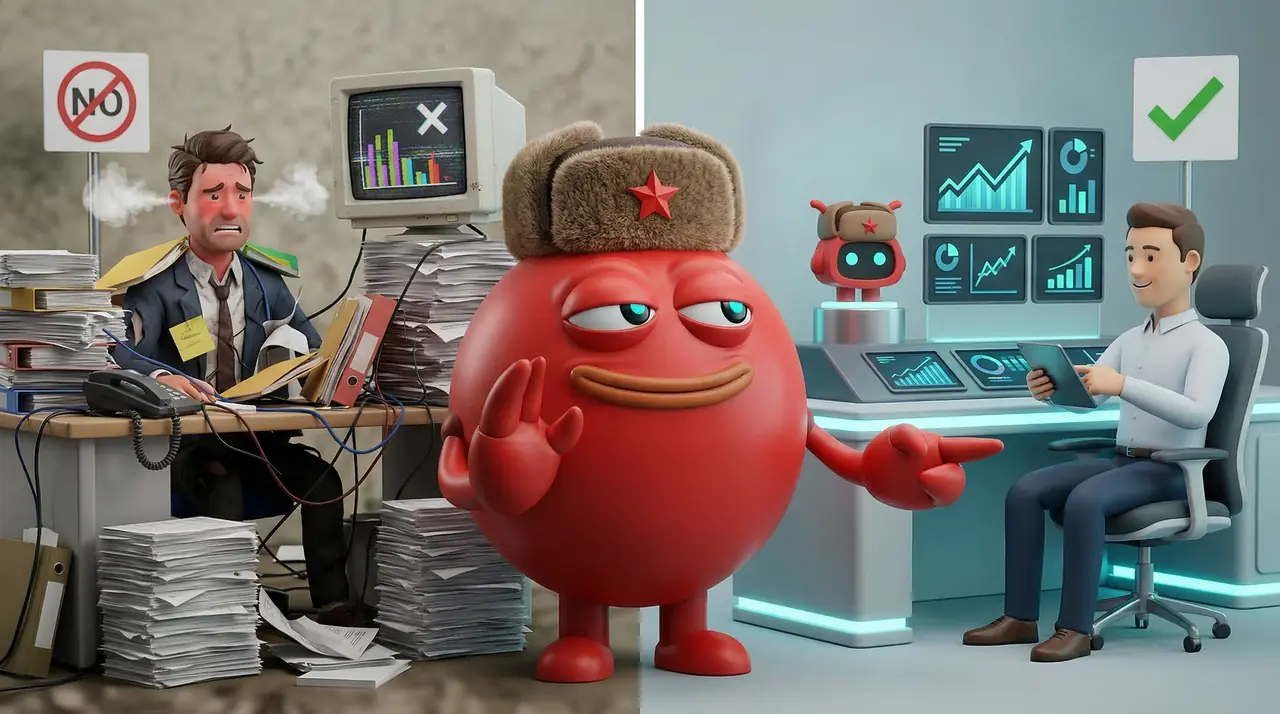 3D Clawd Bot в ушанке показывает контраст: без бота и с ботом