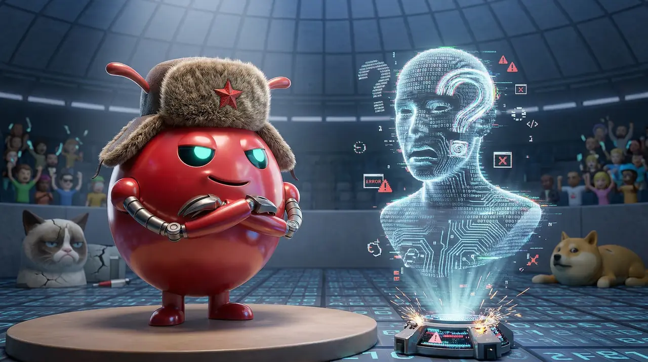 3D мем: Clawd Bot в ушанке в сравнении OpenClaw vs ChatGPT