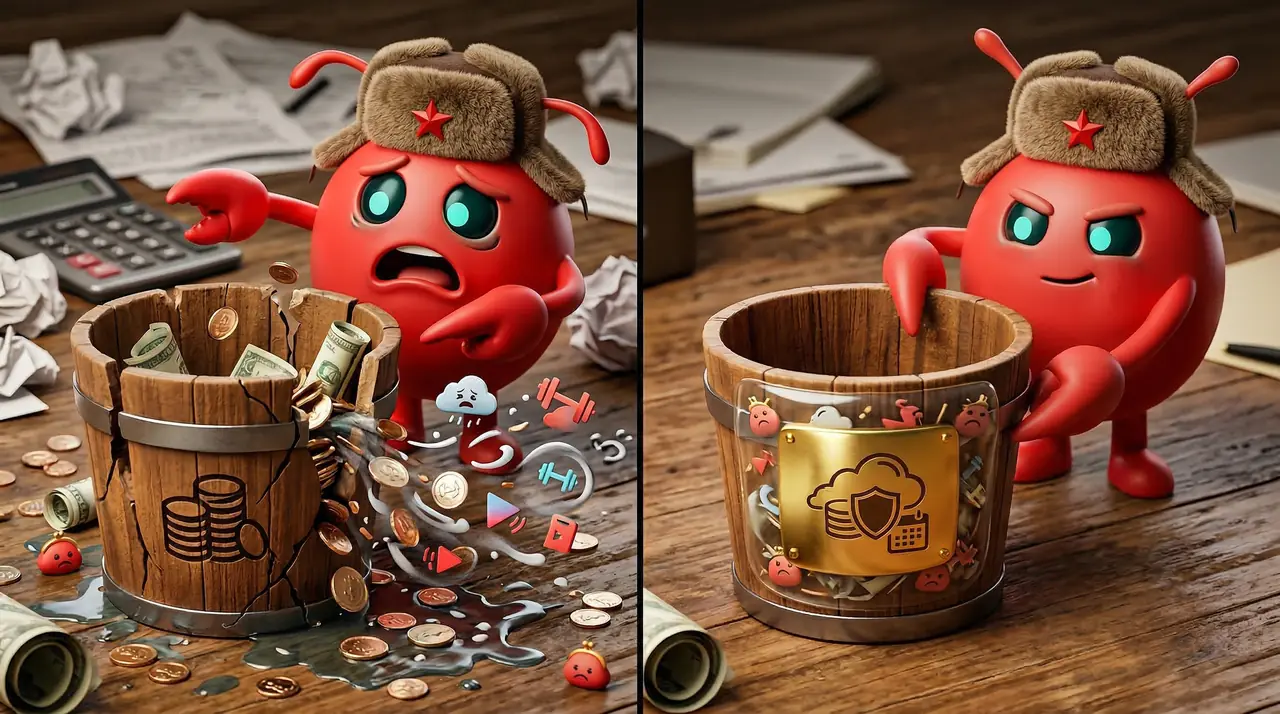 3D мем: Clawd Bot в ушанке показывает скрытые потери бюджета